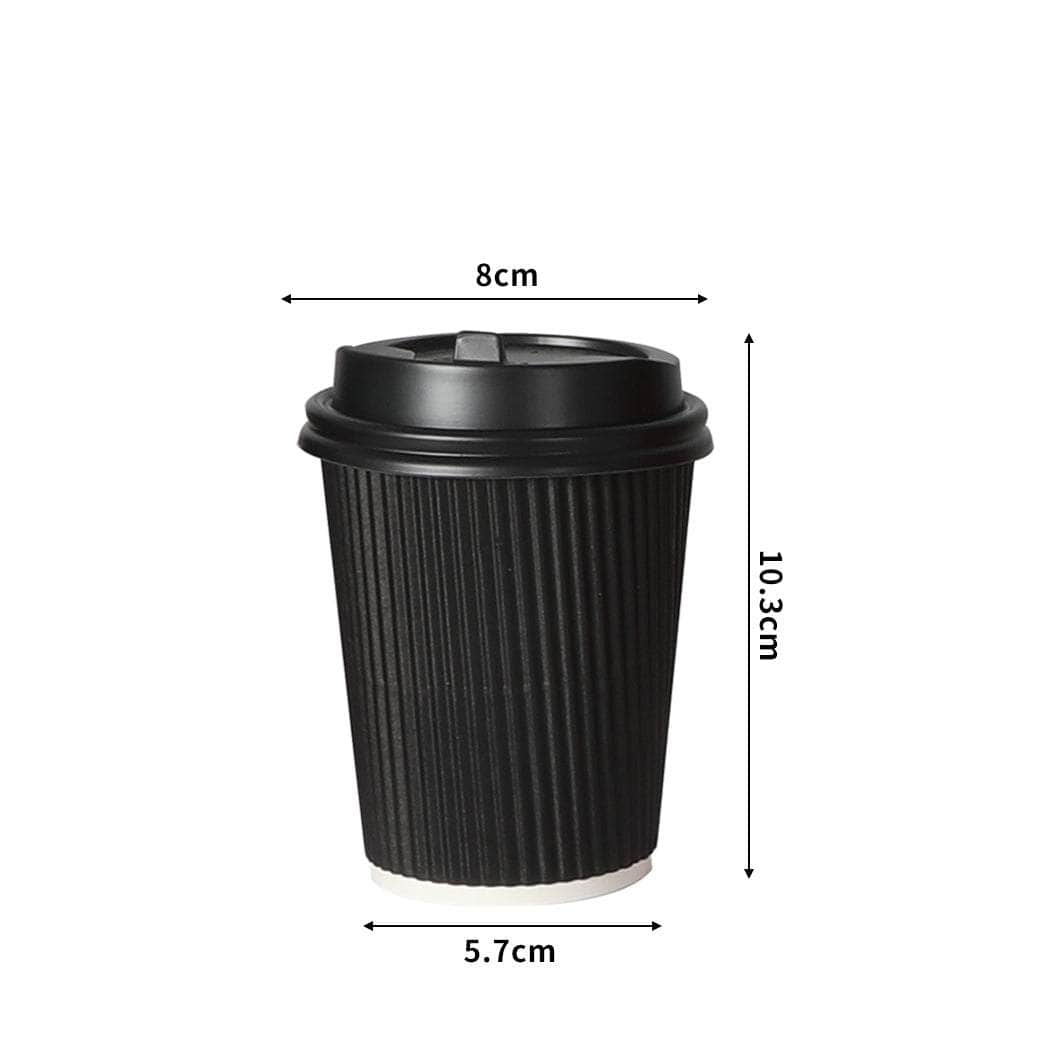Disposable Coffee Cups 16oz 50pcs Takeaway Black