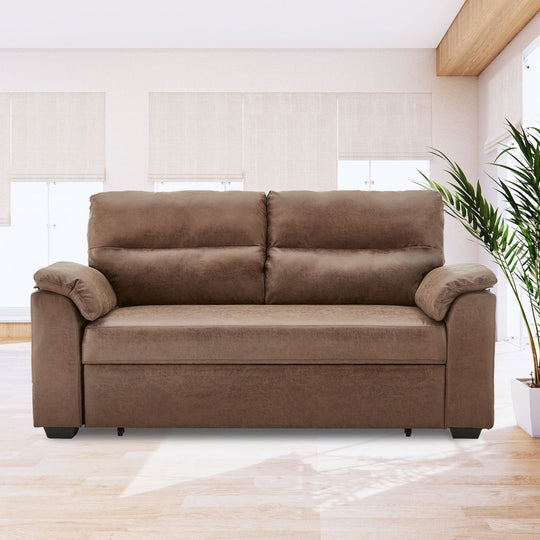 indoor furniture Distressed Fabric Sofa Bed Couch Lounge - Brown