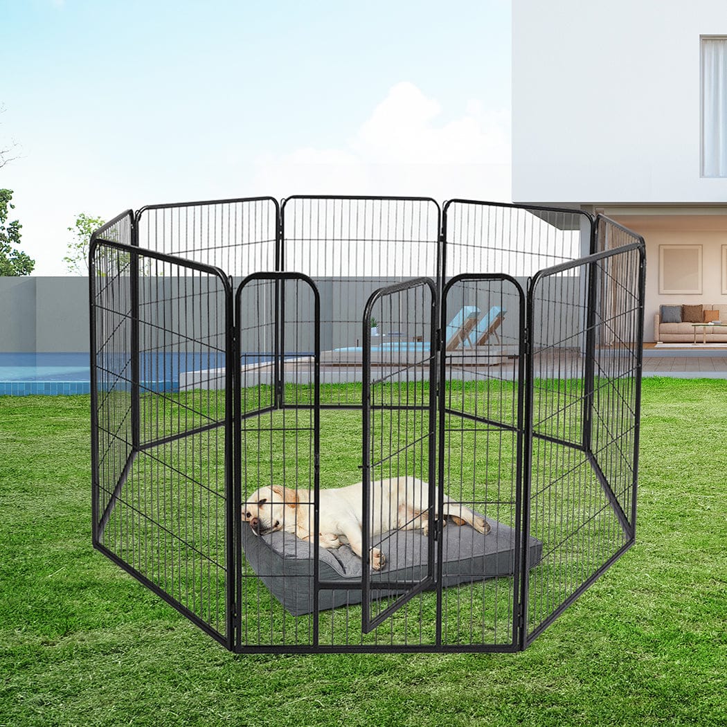8 Panel Pet Dog Playpen Puppy Exercise Black 2.5kg Mackerel & Lamb, SC10 id