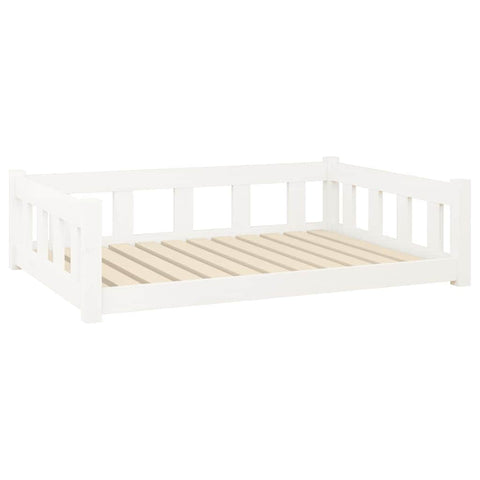 Dog Bed White Solid Wood
