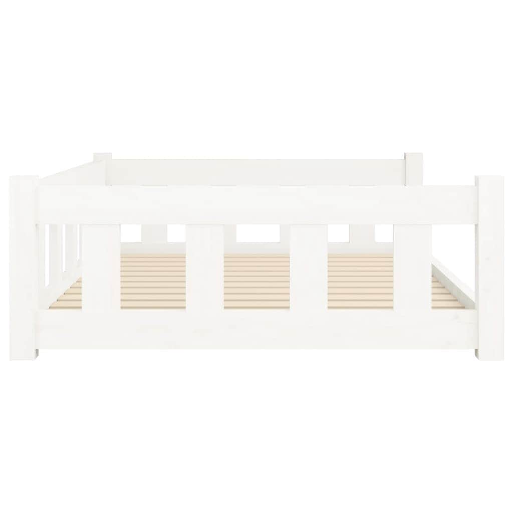 Dog Bed White Solid Wood