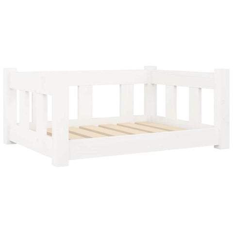 Dog Bed White Solid Wood Pine