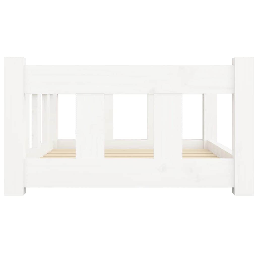 Dog Bed White Solid Wood Pine