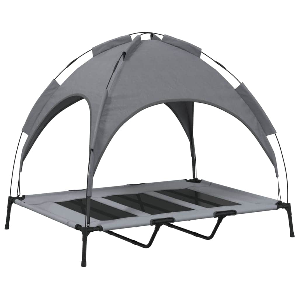 Dog Bed with Canopy Anthracite Oxford Fabric and Steel, Dog Beds