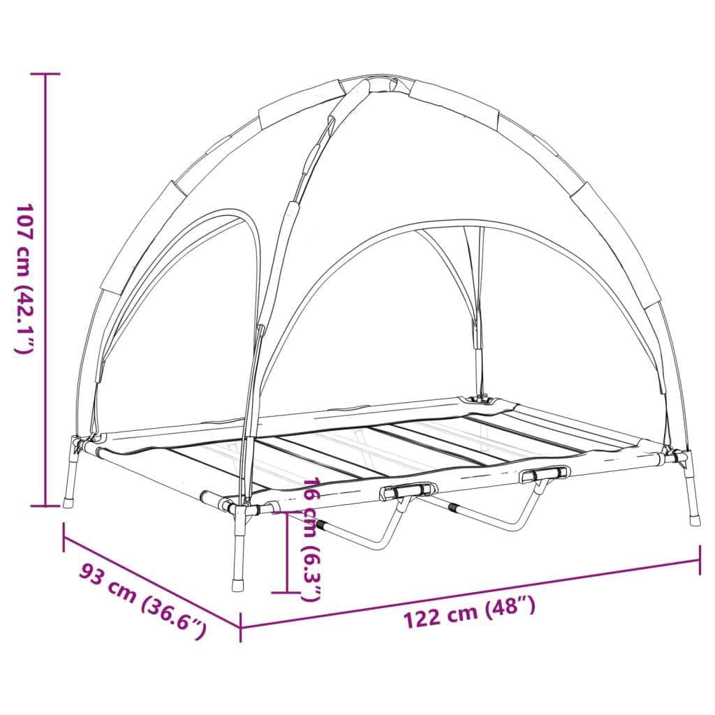 Dog Bed with Canopy Anthracite Oxford Fabric and Steel with Fabric finish