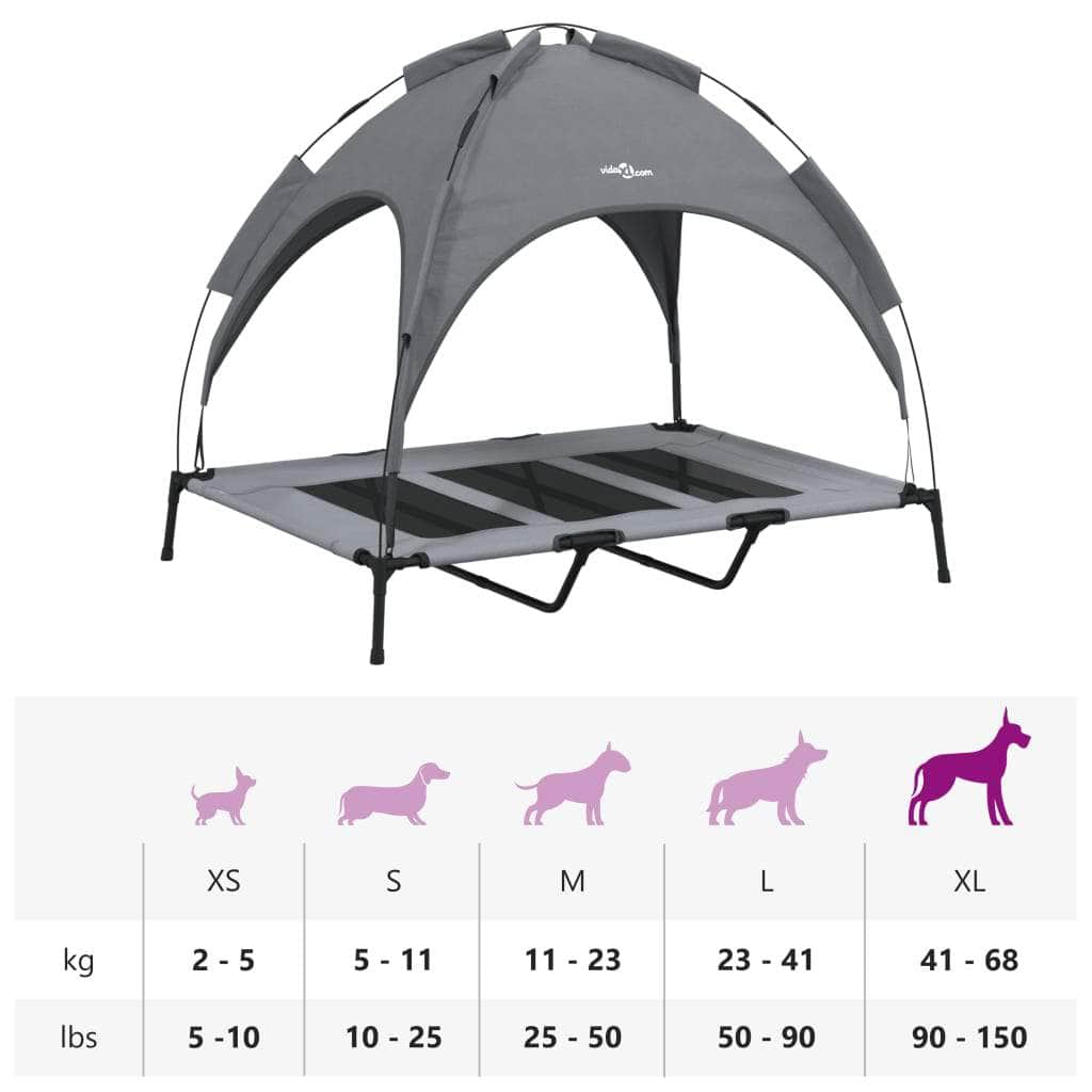 Dog Bed with Canopy Anthracite Oxford Fabric and Steel - Fabric finish