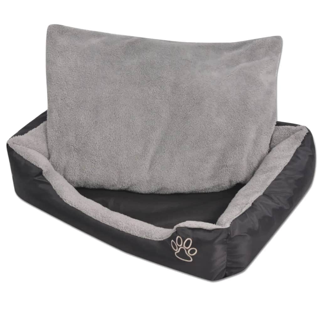 Dog Bed with Padded Cushion Size XL Black