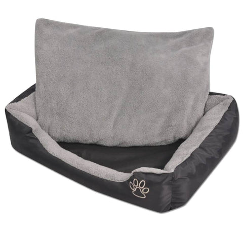 Dog Bed with Padded Cushion Size XL Black
