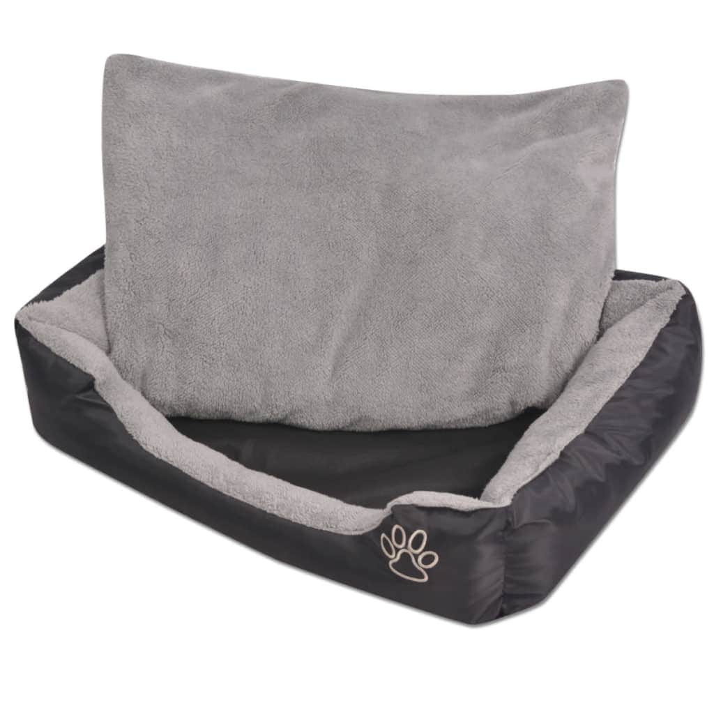 Dog Bed with Padded Cushion Size XXL Black