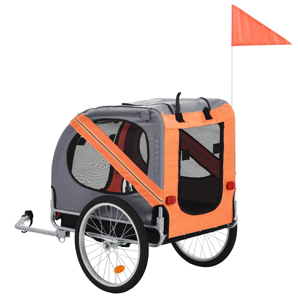 Dog Bike Trailer Orange and Brown