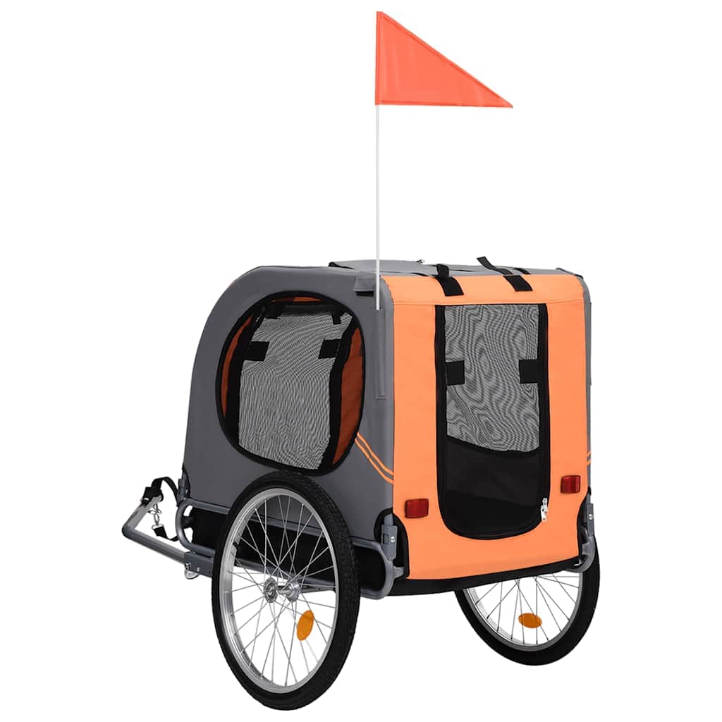 Dog Bike Trailer Orange and Brown