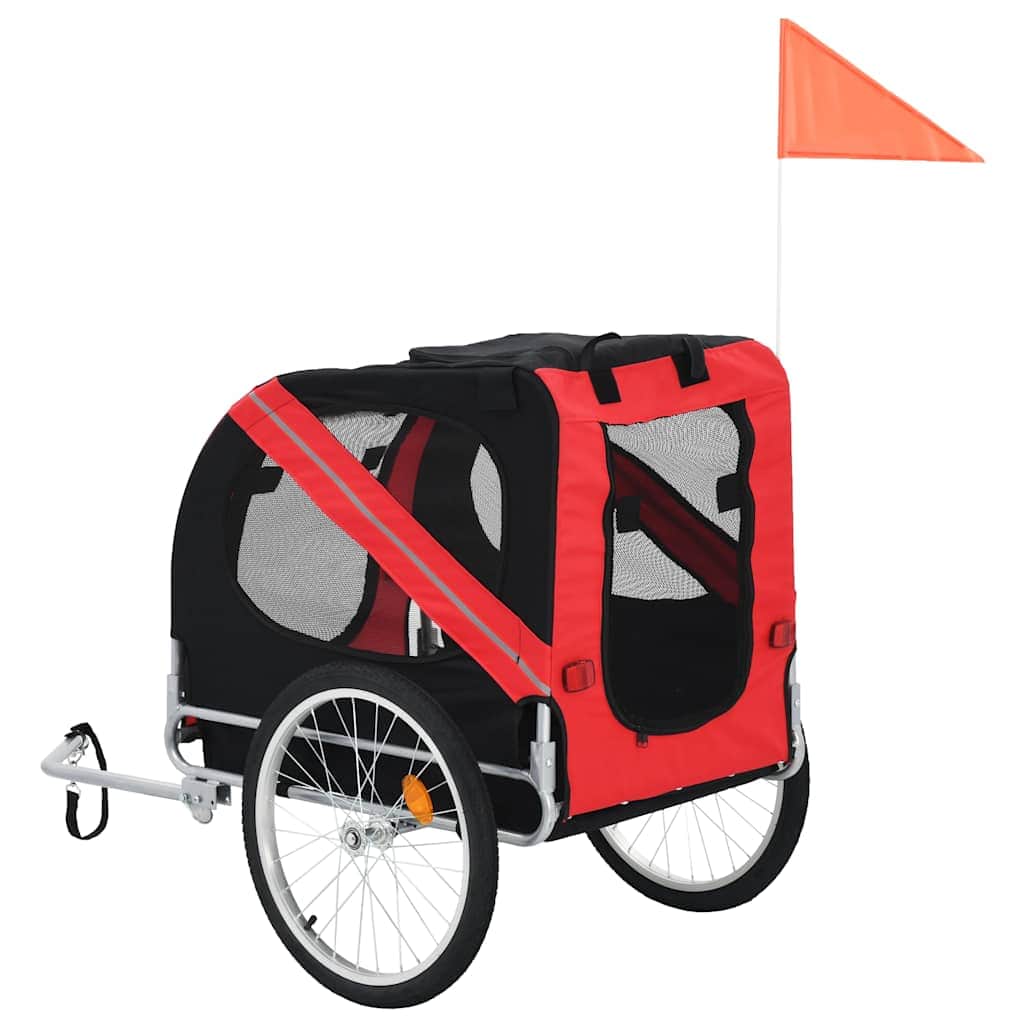 Dog Bike Trailer Red and Black