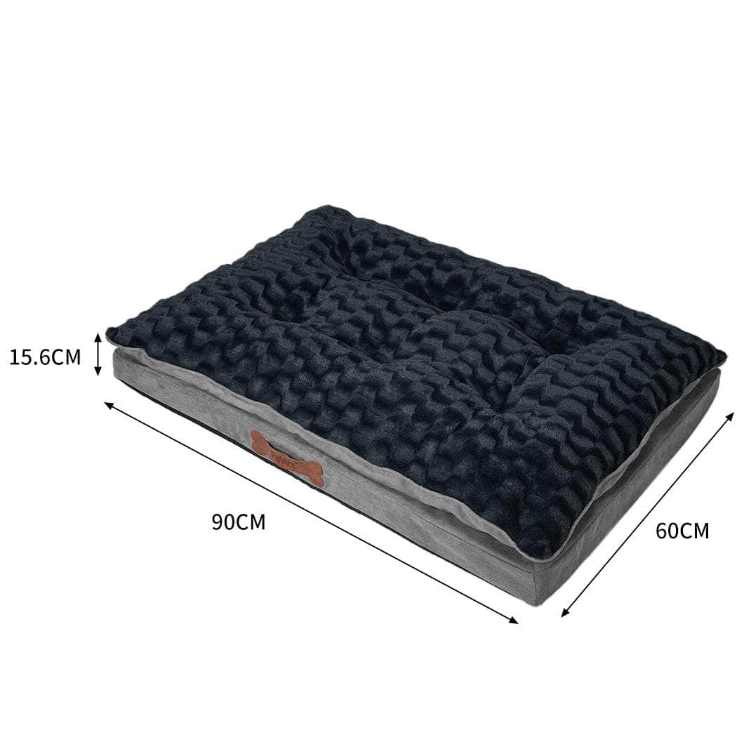 Dog Calming Bed Sleeping Kennel Soft Plush Comfy Memory Foam Mattress Dark Grey