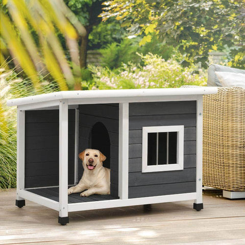 Dog Kennel House Outdoor Pet Wooden Cage Kennels Indoor Cabin Box Awning