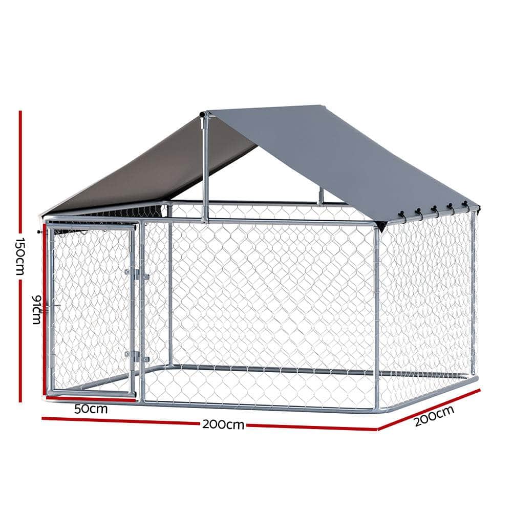 Dog Kennel Large House Pet Run Cage Puppy Outdoor Enclosure With Roof