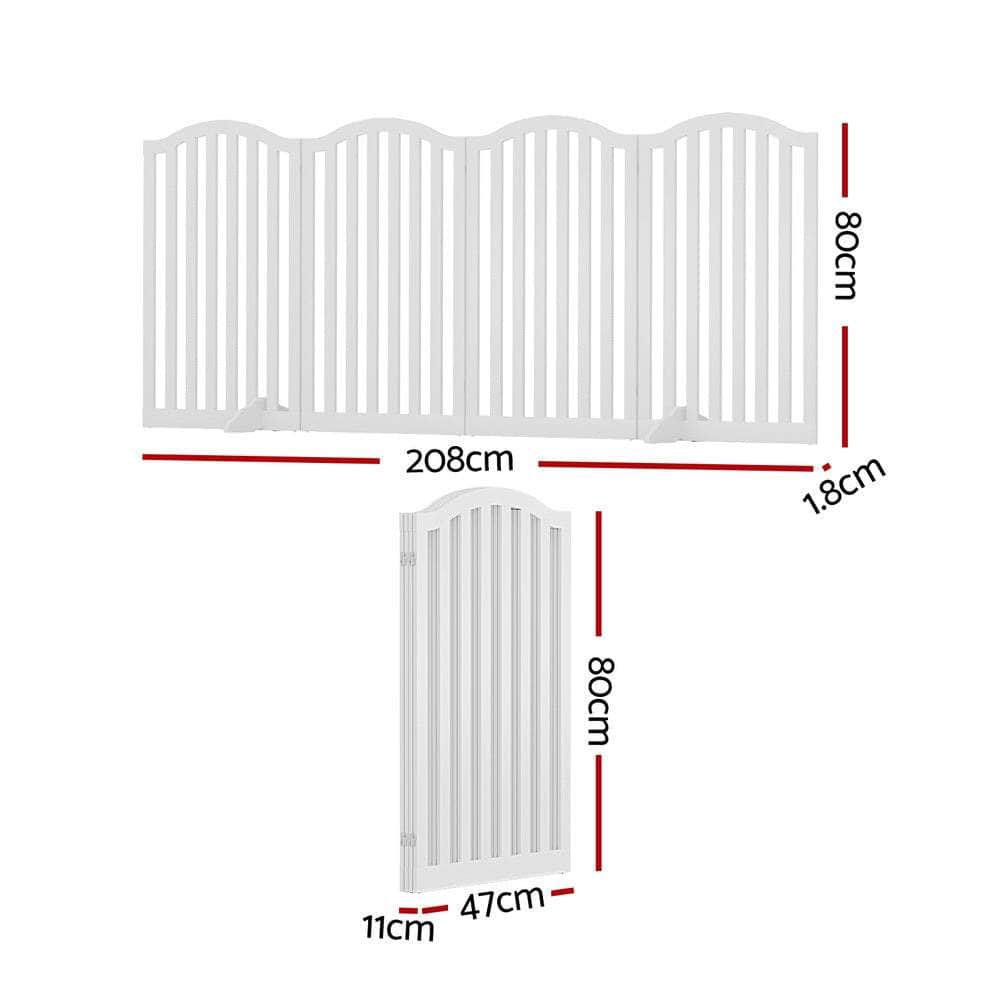 Dog Playpen Enclosure 4 Panel Pet Fence Wooden Play Pen