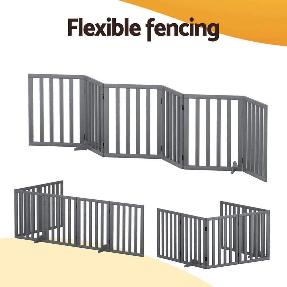 Dog Playpen Enclosure 6 Panel Pet Fence Wooden Play Pen