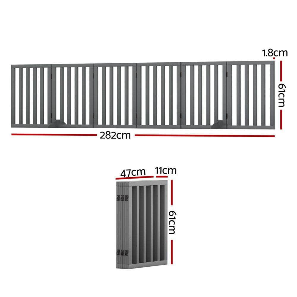 Dog Playpen Enclosure 6 Panel Pet Fence Wooden Play Pen