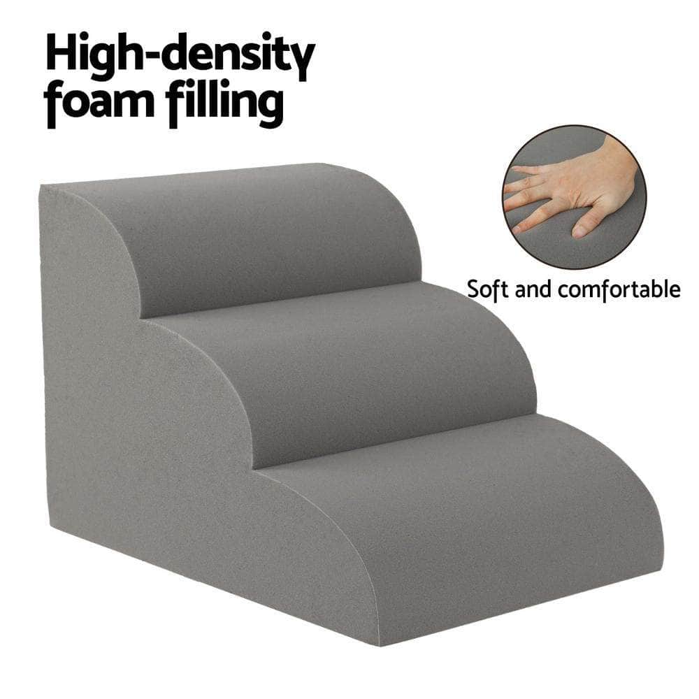Dog Ramp Steps Foam 3/4 Tier Pet Stairs For Bed Sofa Car Portable Indoor