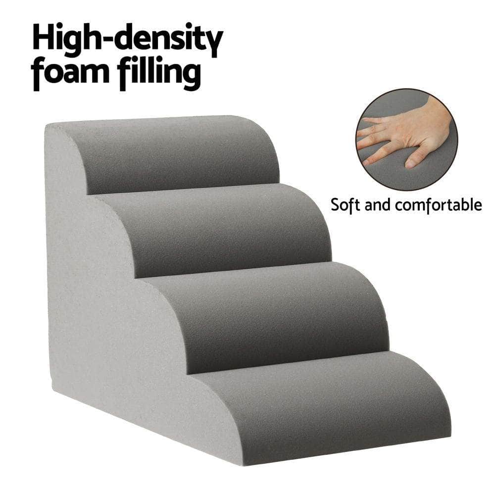 Dog Ramp Steps Foam 3/4 Tier Pet Stairs For Bed Sofa Car Portable Indoor