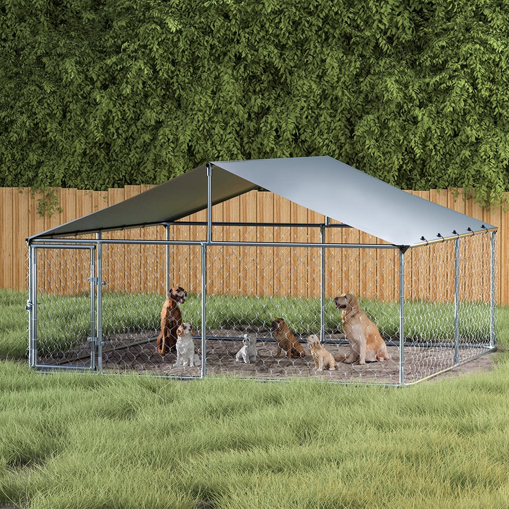 Dogkennel - Dog Kennel Large House Pet Run Cage Puppy Outdoor Enclosure With Roof - photo 11