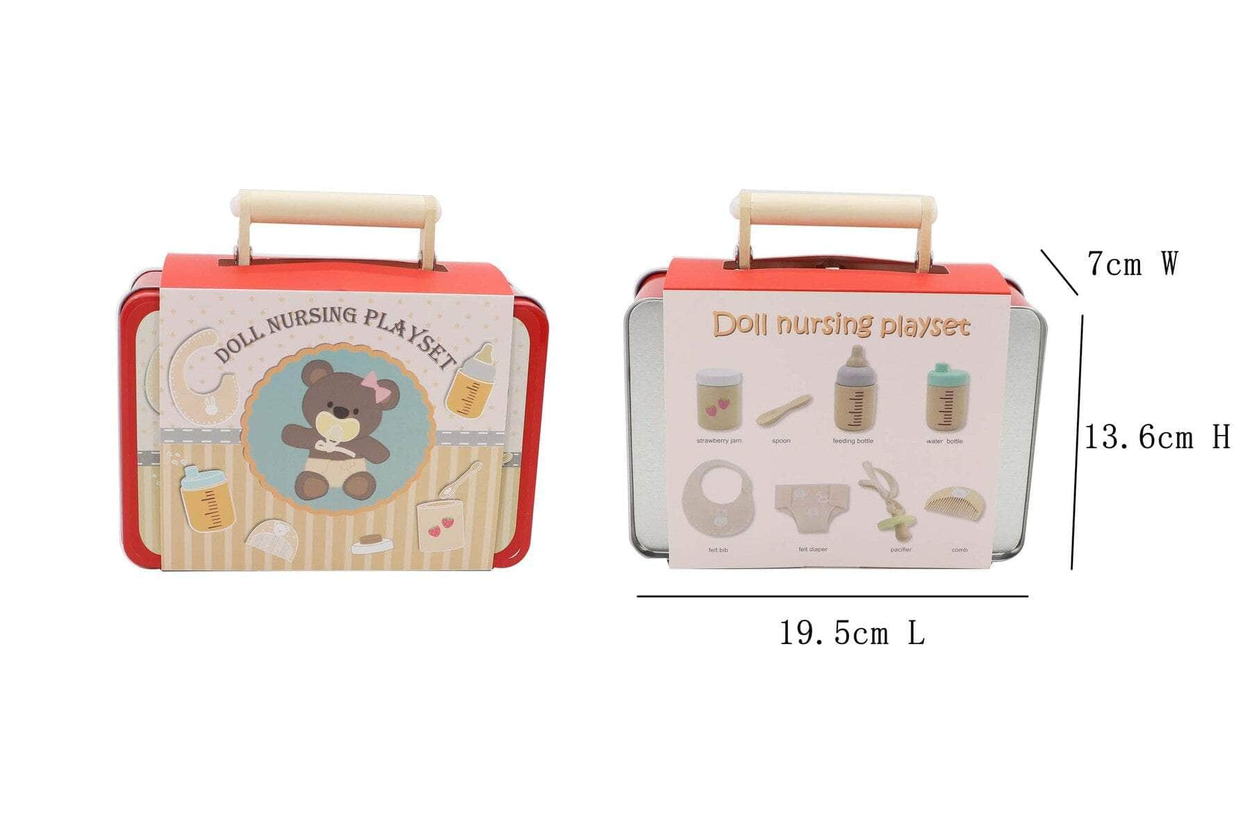 Doll Nursing Playset In Tin Case