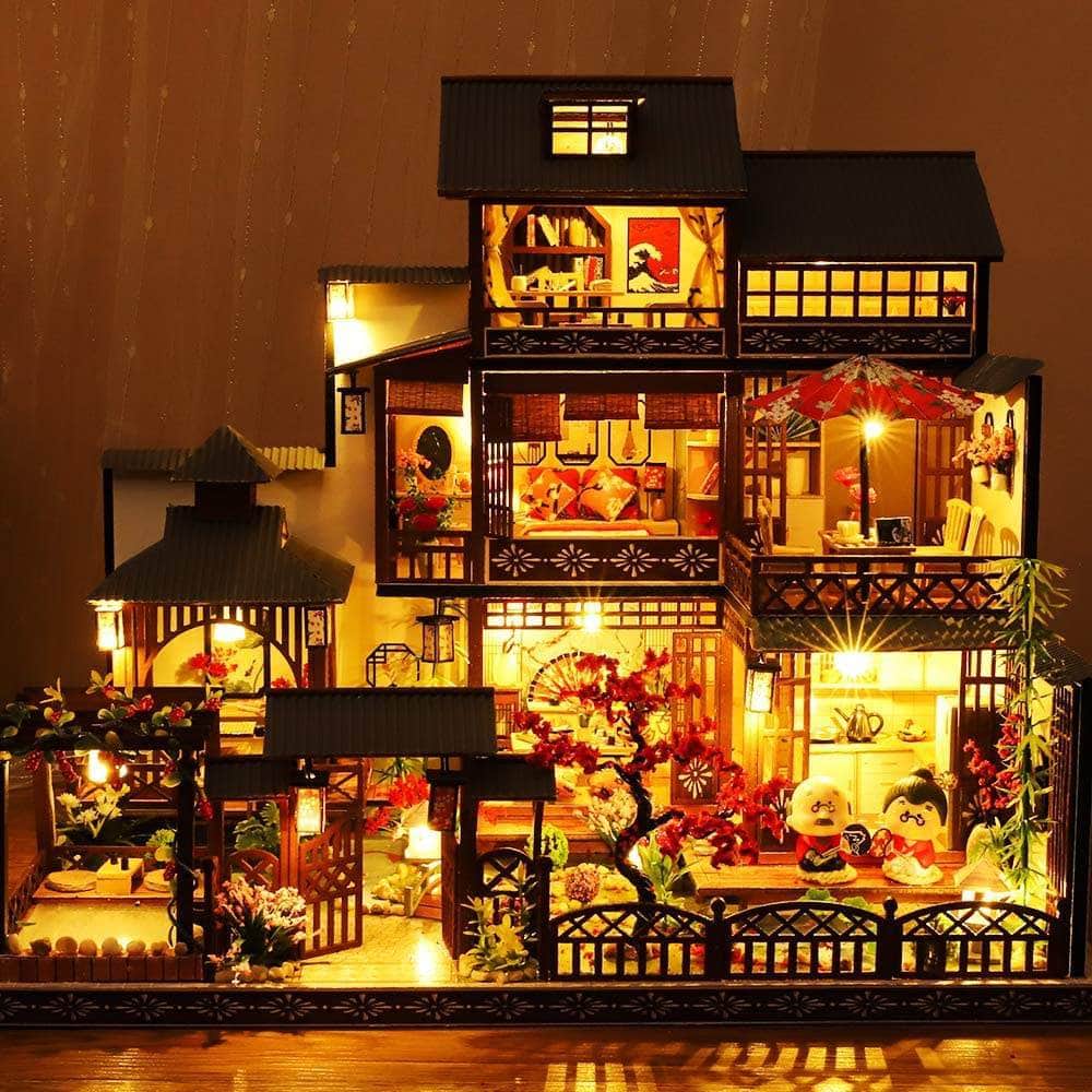 Dollhouse Miniature Kit With Furniture, Dust Proof, And Music - Giant Asia (1:24 Scale)