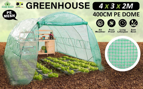 Greenhouse Walk-In Shed 4X3X2M Pe Dome Hoop Tunnel Polytunnel