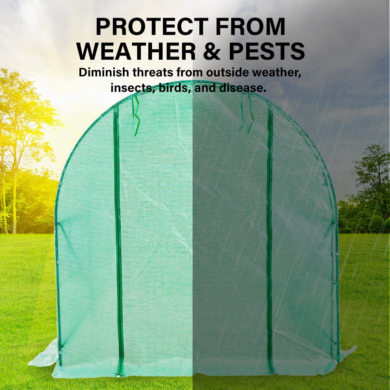 Greenhouses & Accessories - Garden Greenhouse Shed PE Cover Only 300cm Dome Tunnel - photo 11