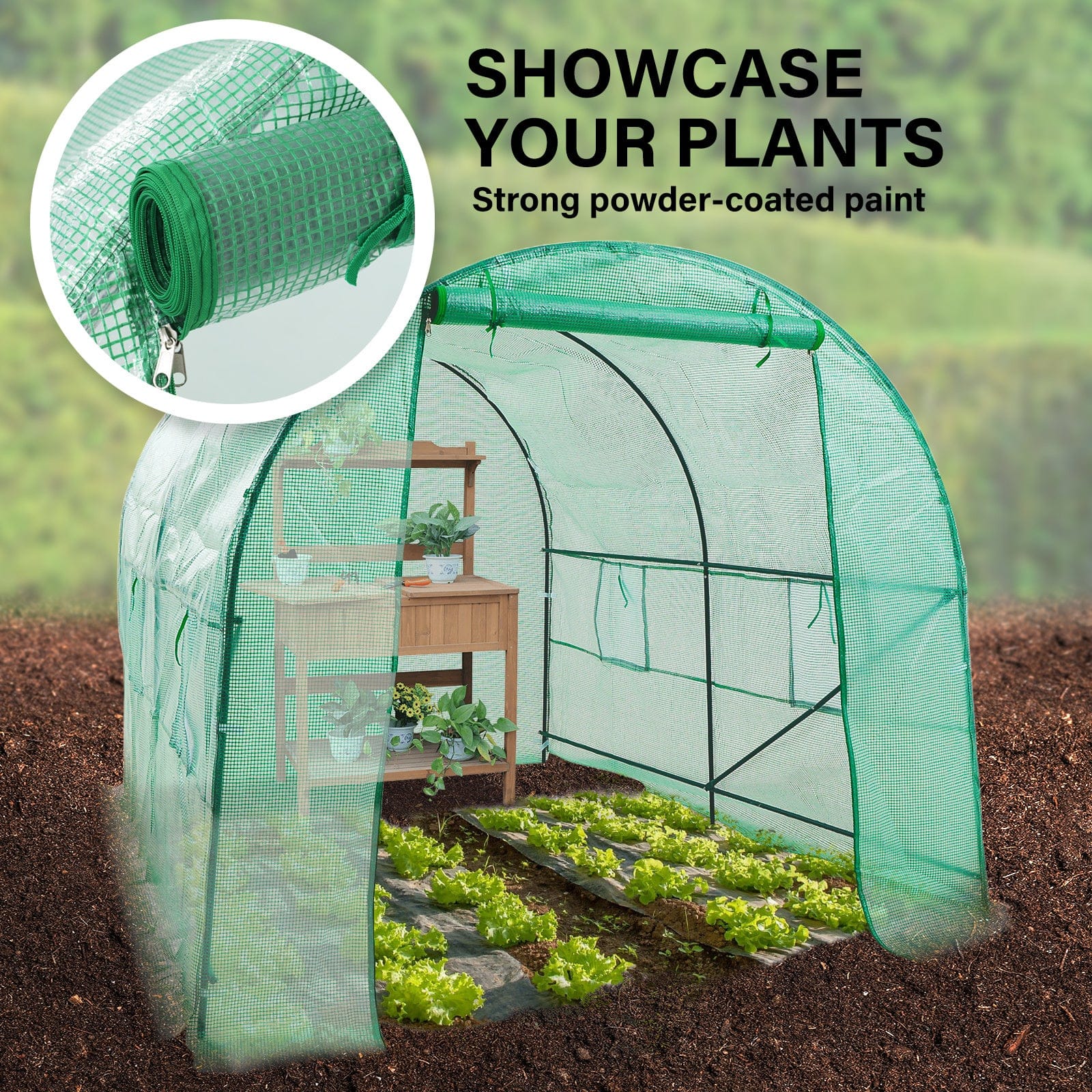 Garden Greenhouse Shed PE Cover Only 300cm Dome Tunnel | 300Cm - photo 14