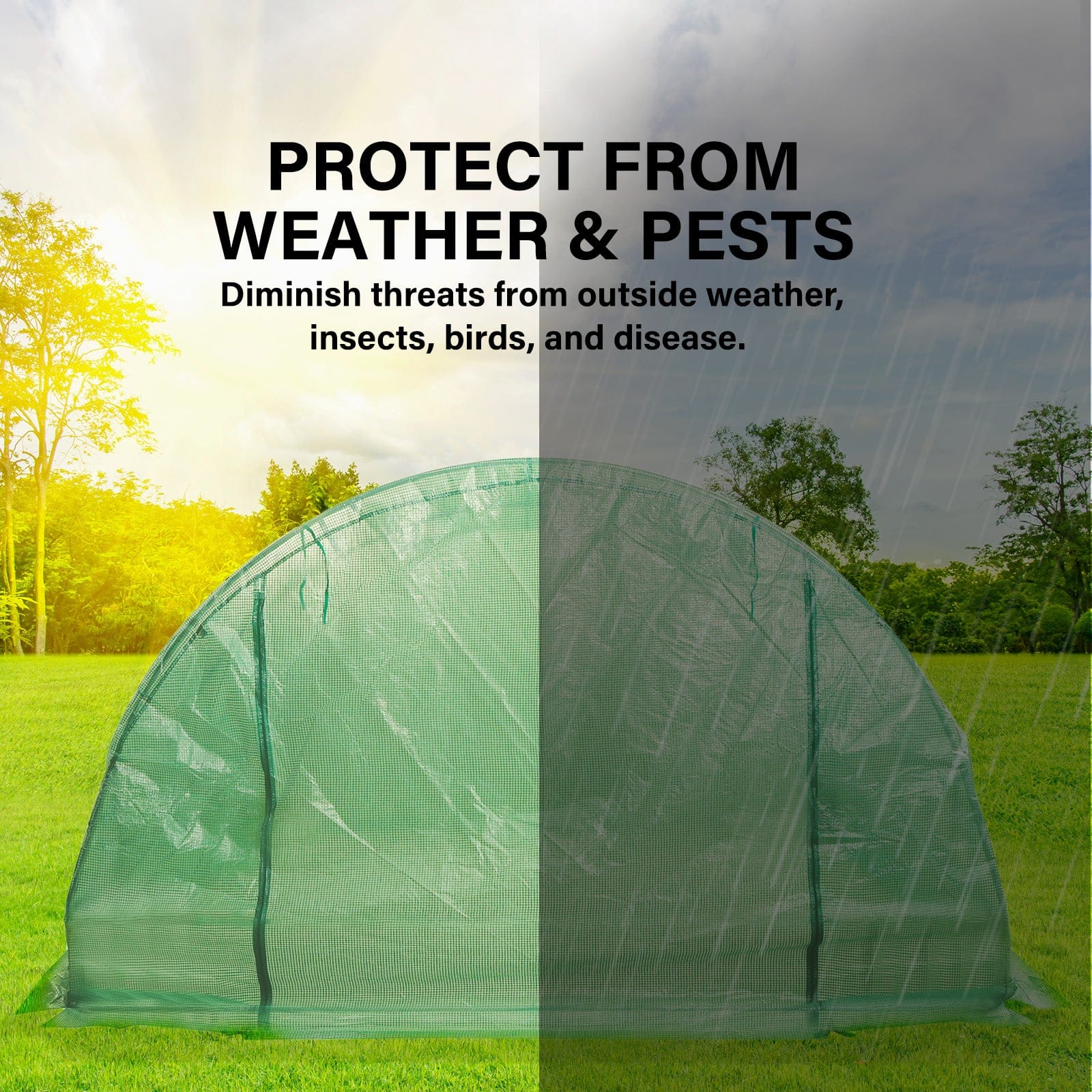 Greenhouses & Accessories - Garden Greenhouse Shed PE Cover Only 400cm Dome Tunnel - photo 11