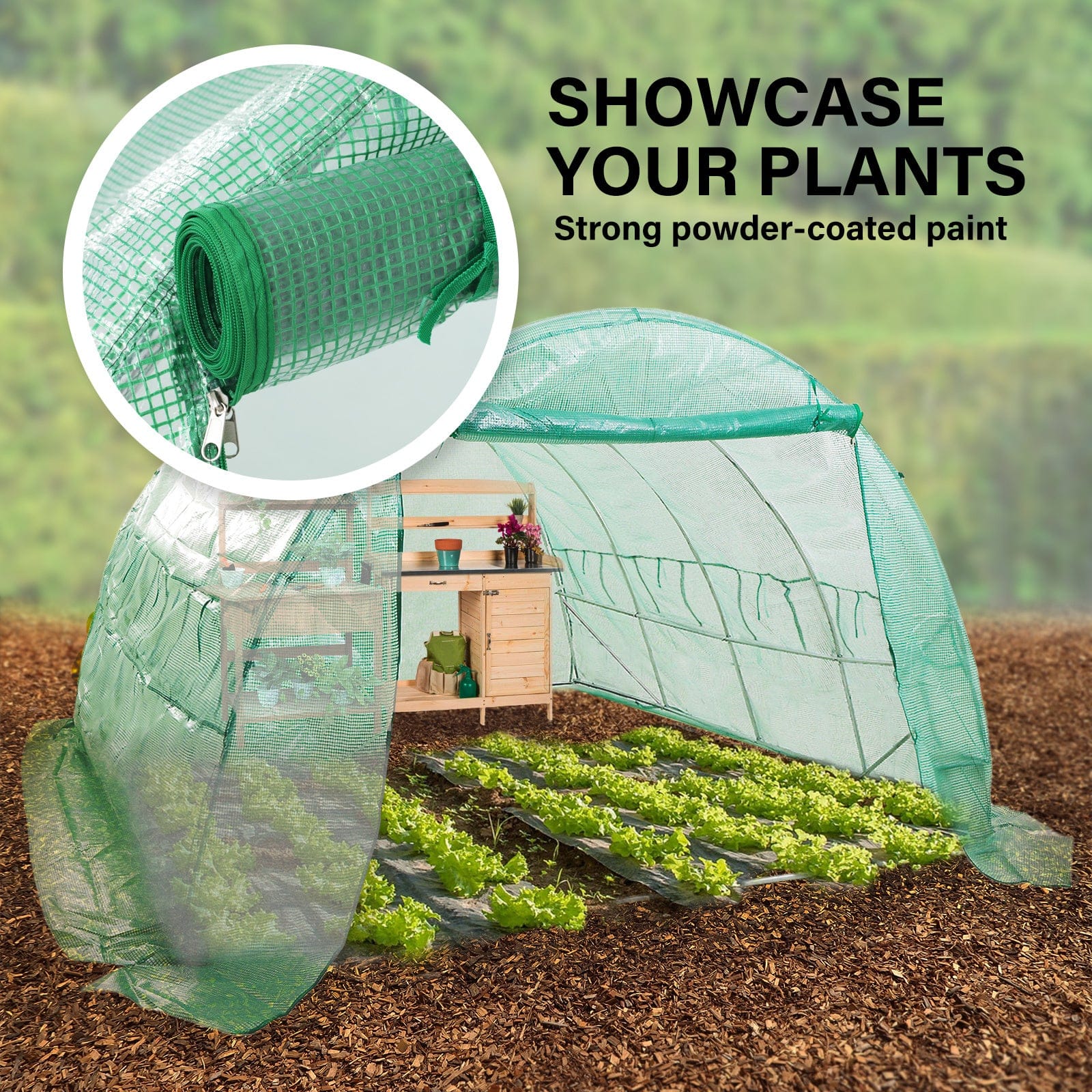 400Cm - Garden Greenhouse Shed PE Cover Only 400cm Dome Tunnel - photo 12