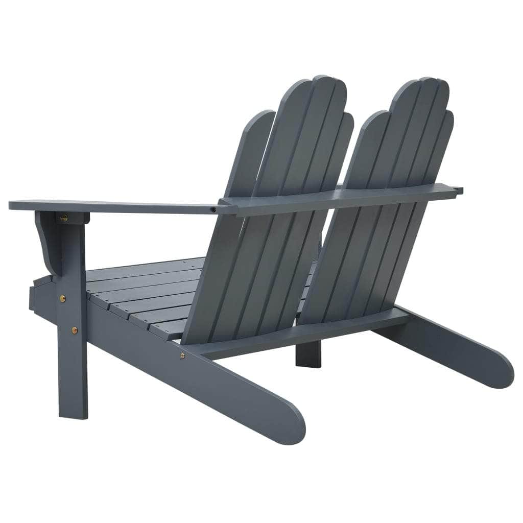 Double Adirondack Chair Wood Grey