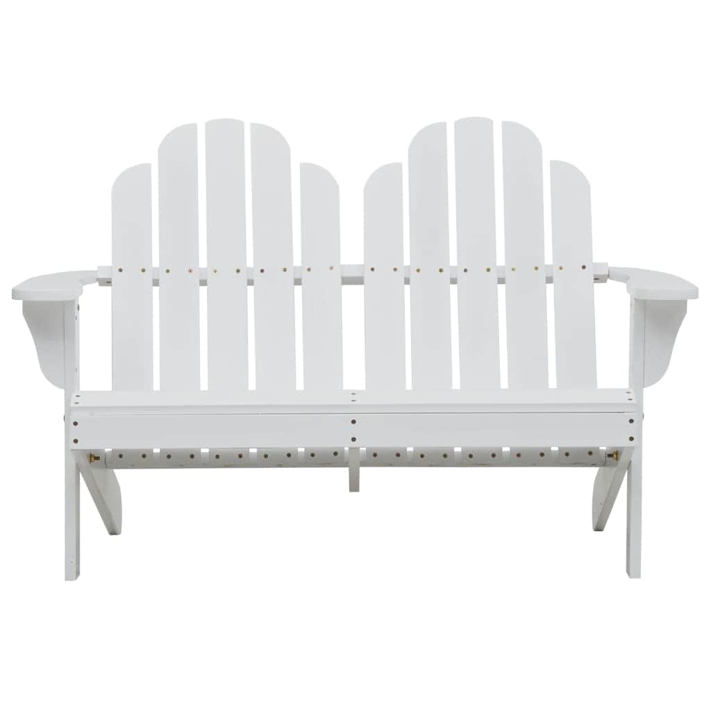 Double Adirondack Chair Wood White