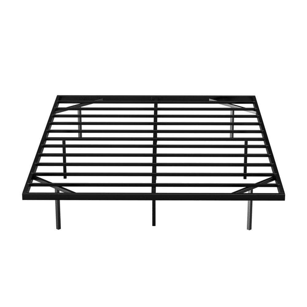 Double Bed Frame, Floating Metal Bed Frame with Smart LED Lights