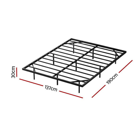 Double Bed Frame, Floating Metal Bed Frame with Smart LED Lights