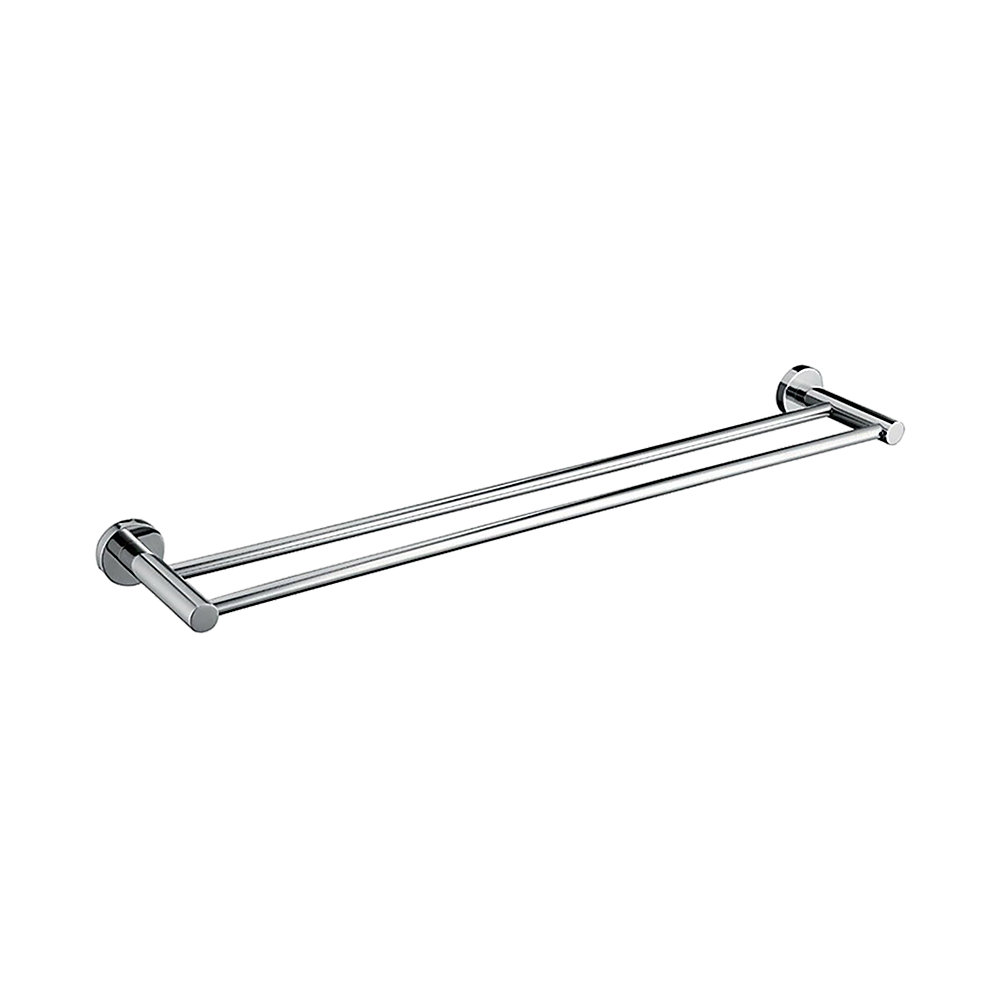 Double Classic Chrome Towel Bar Rail Bathroom