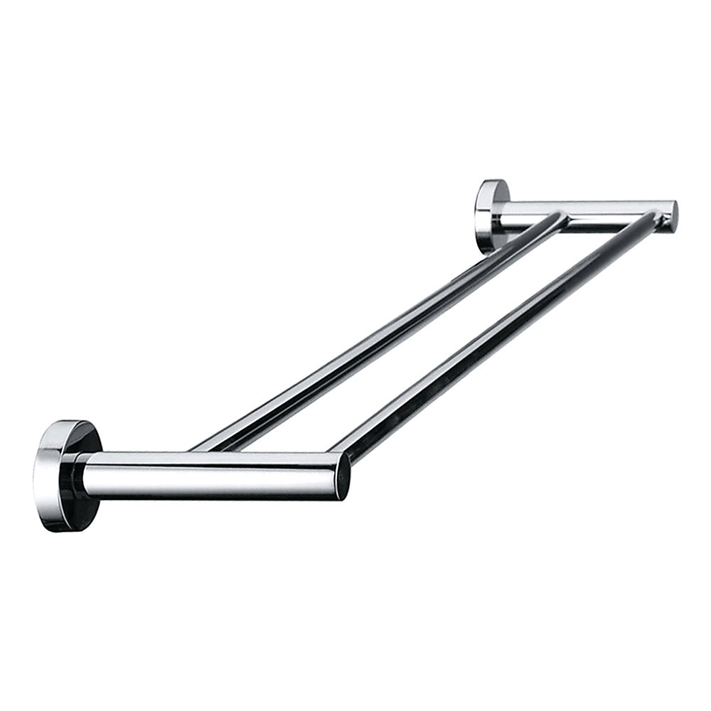 Double Classic Chrome Towel Bar Rail Bathroom