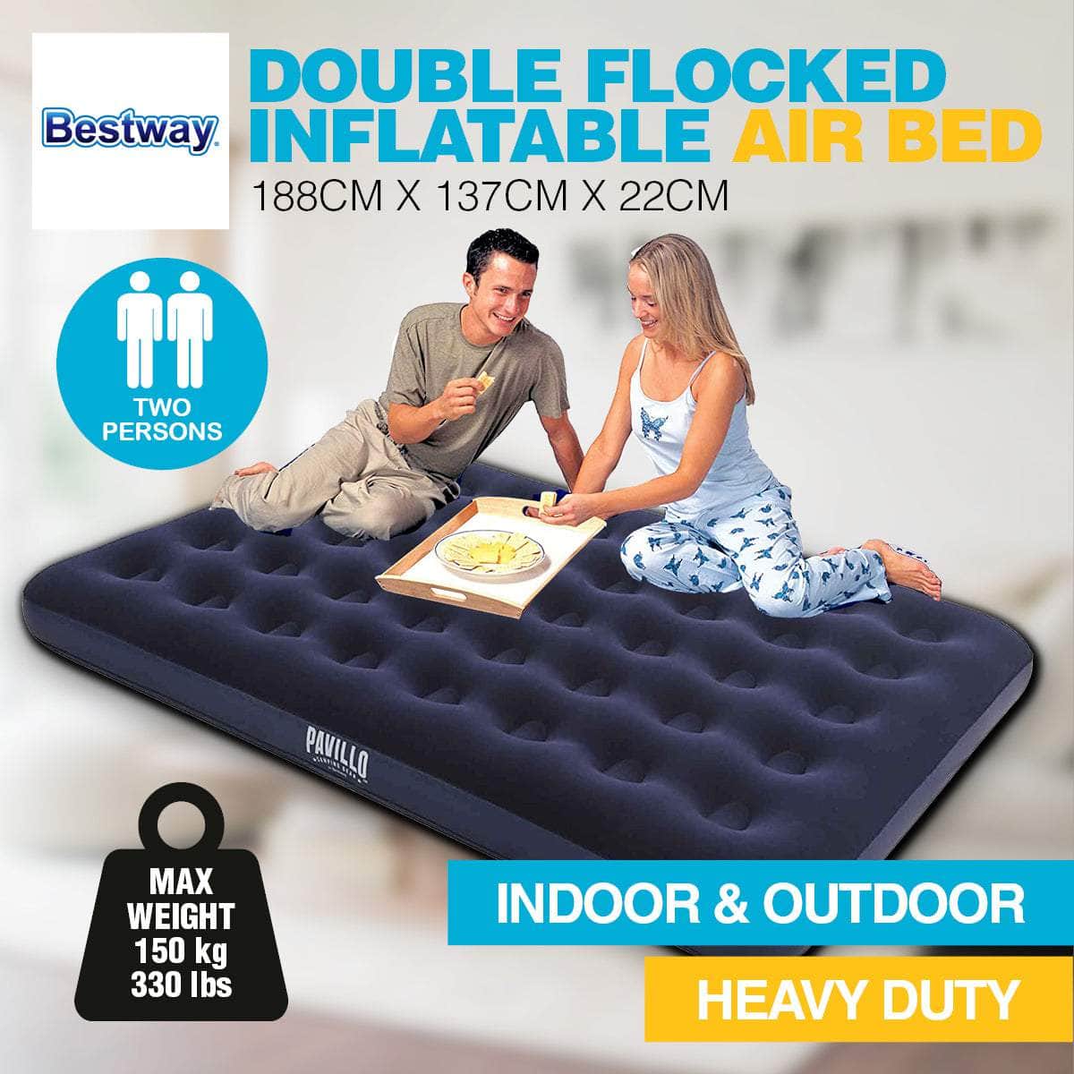 Double Inflatable Air Bed Heavy Duty Durable Camping
