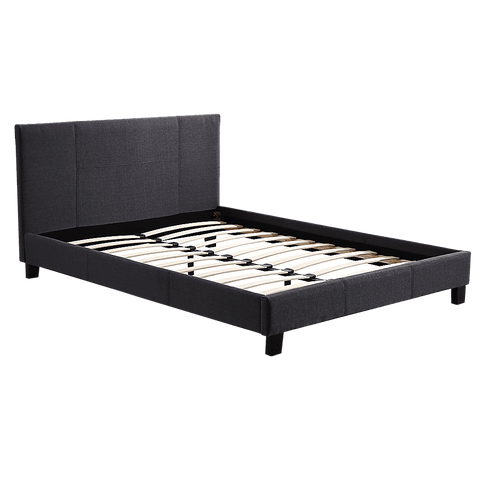 Double Linen Fabric Bed Frame Grey