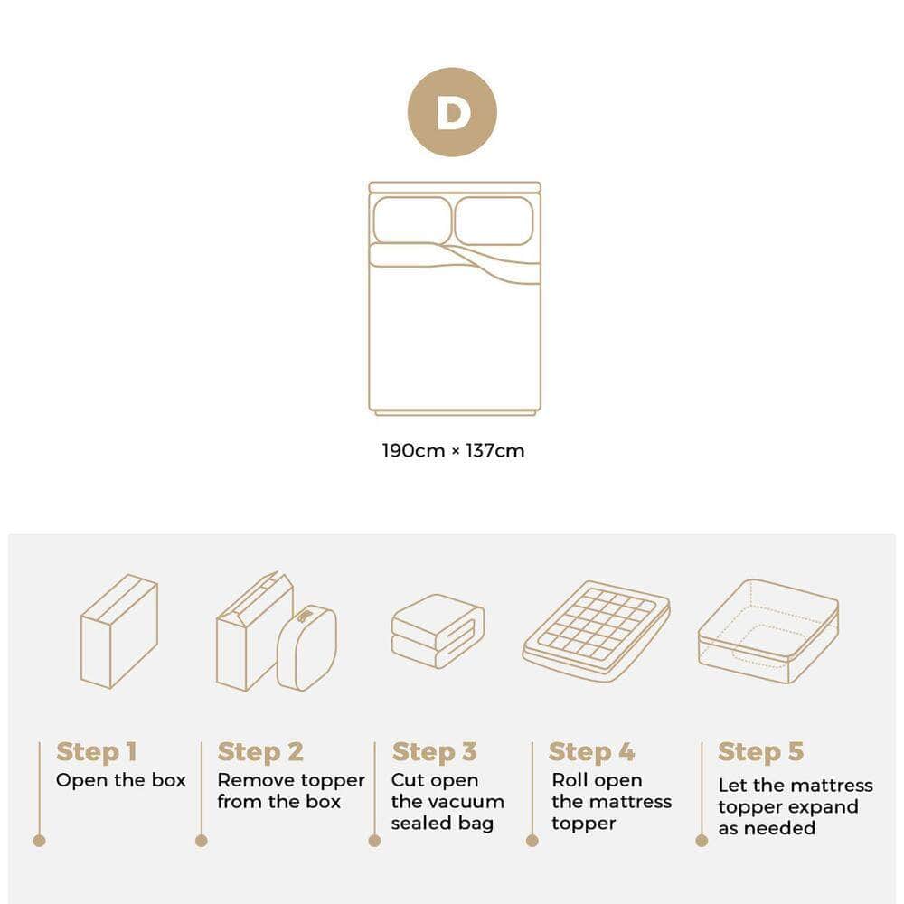 Double Mattress Topper Pillow Top 1000GSM Microfiber