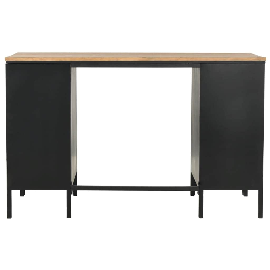 Double Pedestal Desk Solid Firwood and Steel
