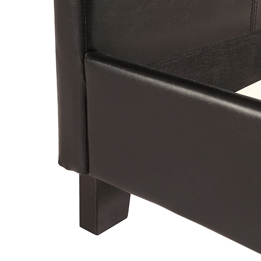 Double Pu Leather Bed Frame Black