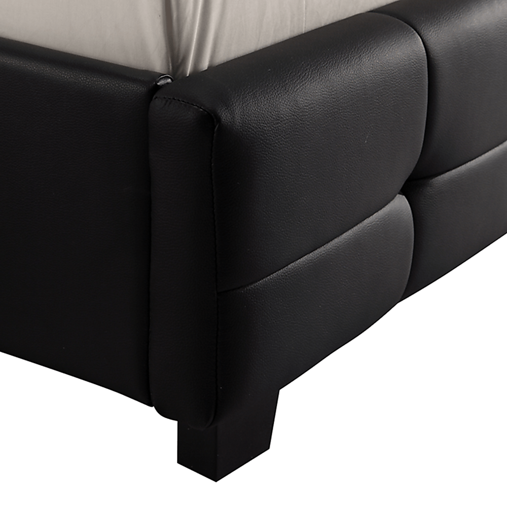 Double PU Leather Deluxe Bed Frame Black