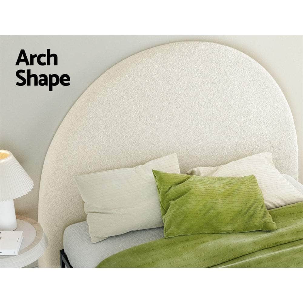 Double/Queen GREI White Bed Frame Boucle Headboard(Bedhead Only)