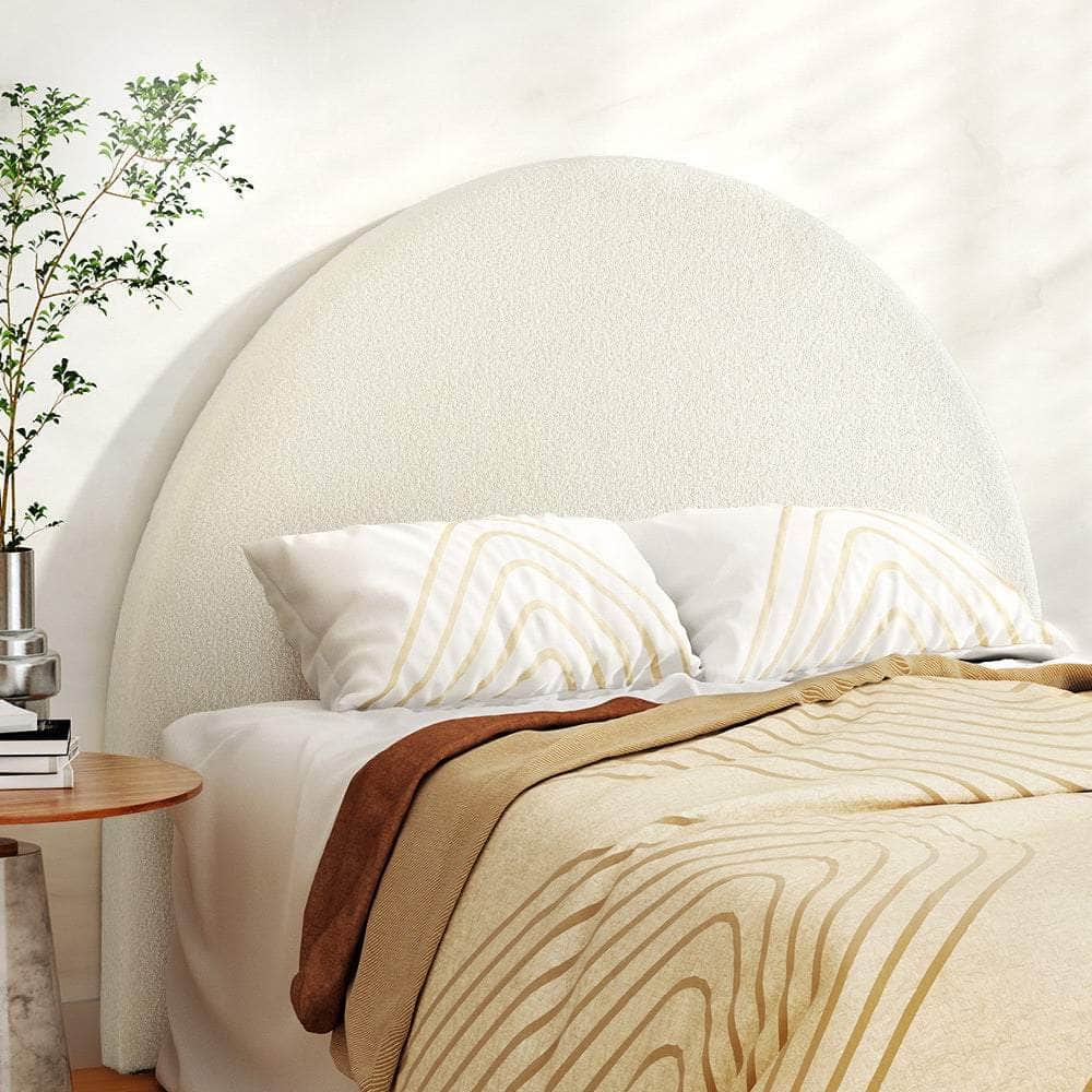 Double/Queen GREI White Bed Frame Boucle Headboard(Bedhead Only)