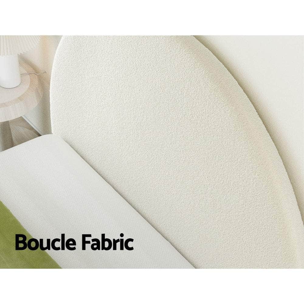 Double/Queen GREI White Bed Frame Boucle Headboard(Bedhead Only)