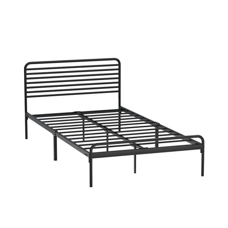 Double/Queen/King Single Metal Bed Frame Railing-style Black | Metal Bed Frame