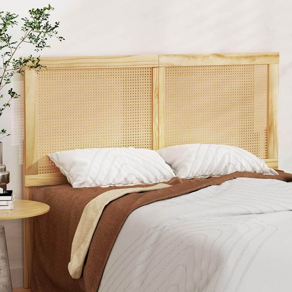Double/Queen RIBO Pine Rattan Headboard Bedhead Base