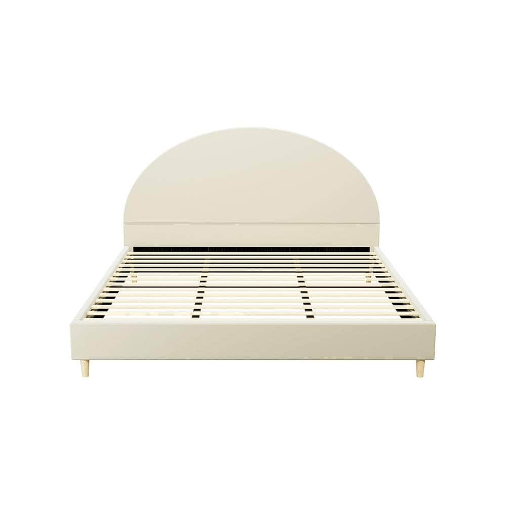 Double/Queen/Single/King Bed Frame Arched-Cream